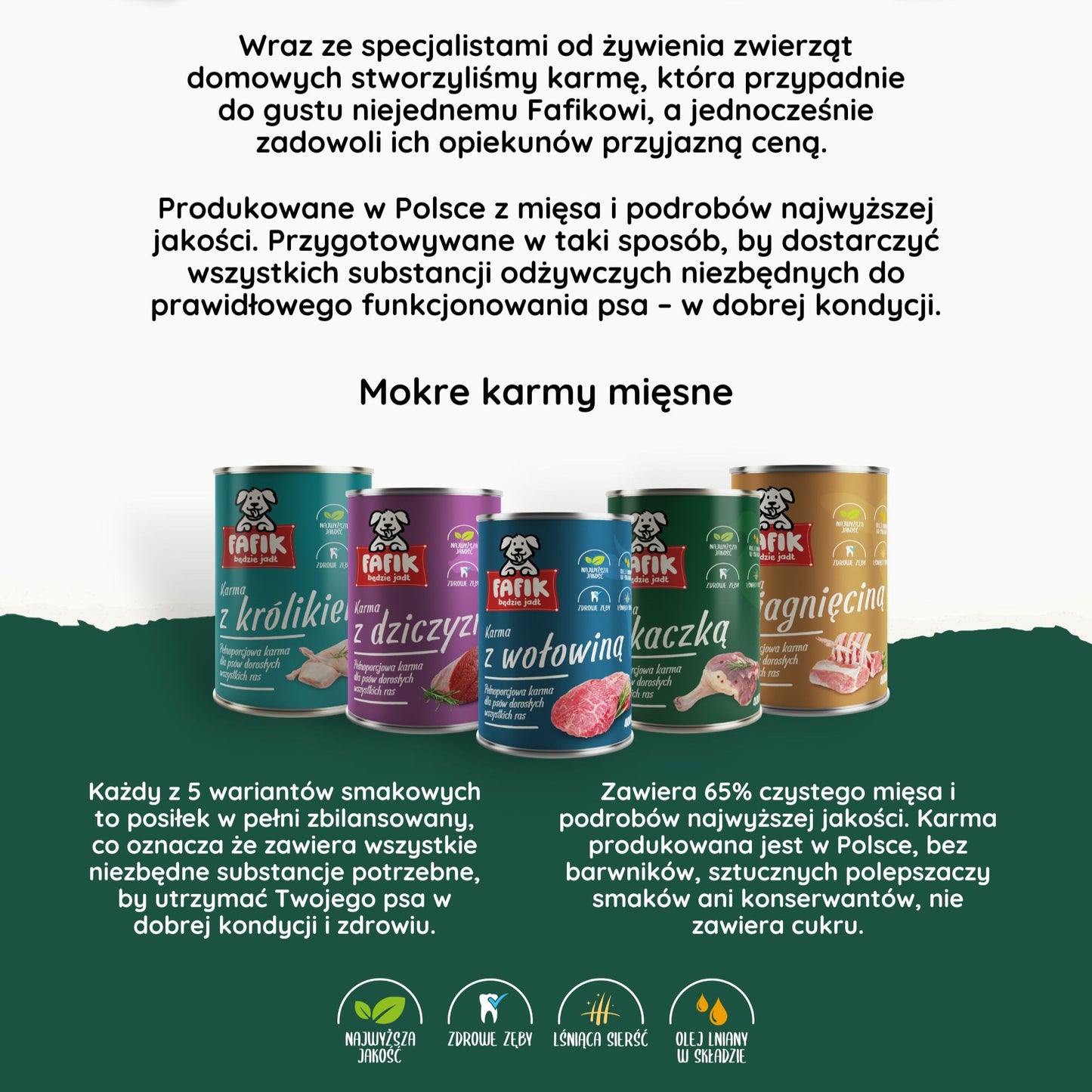 FAFIK mokra karma dla psa Kaczka puszka 400g Pełnoporcjowa