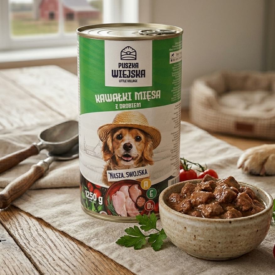 Puszka Wiejska drób kawałki w sosie 1250g