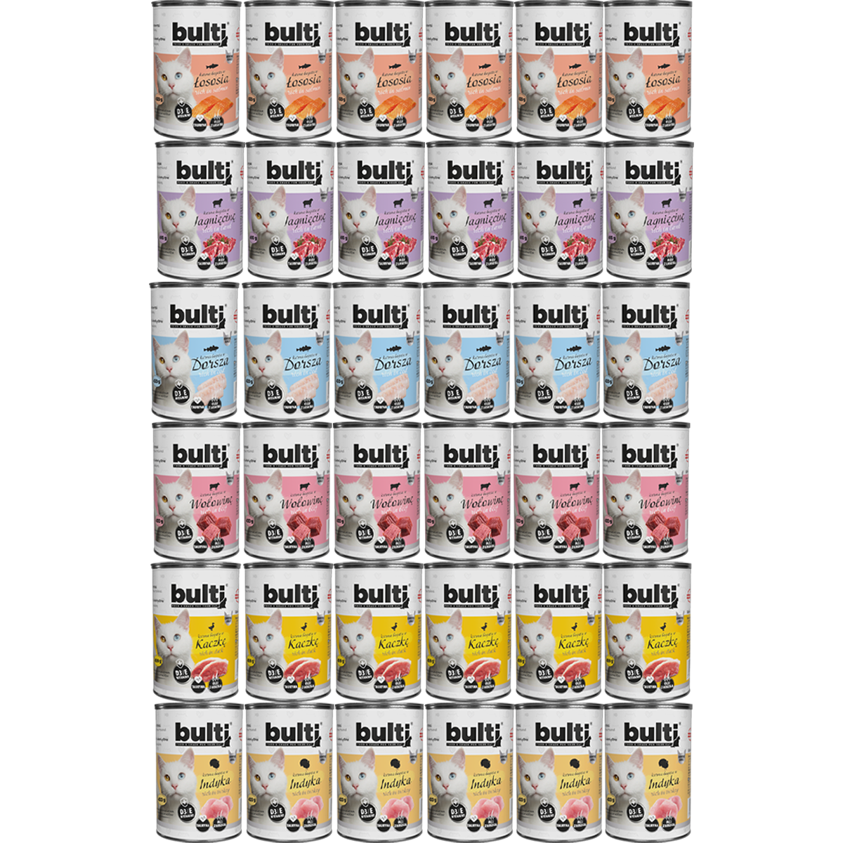 Bulti – puszka mielonka mix smaków 36x400g