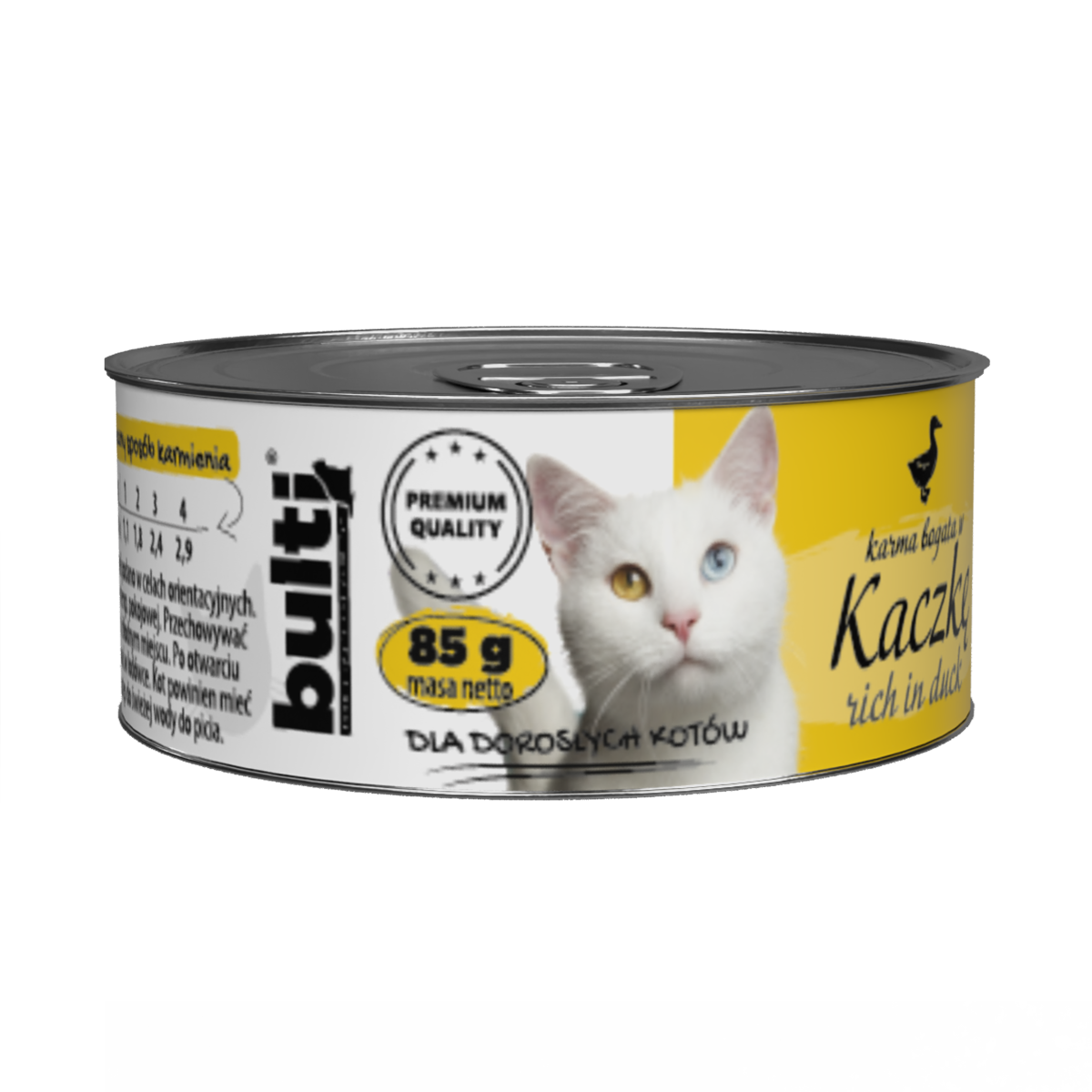 BULTI mokra karma dla kota Kaczka puszka 85g
