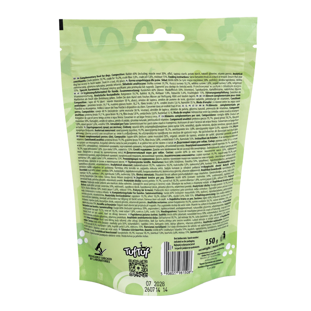 TufTuf Chonky Chews przysmak dla psa Królik 150g