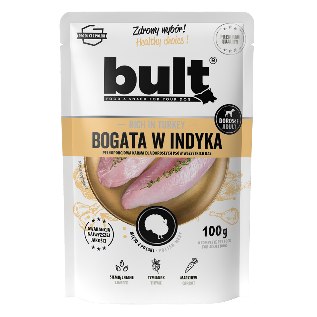BULT MIELONKA BOGATA W INDYKA - saszetka 10x100g