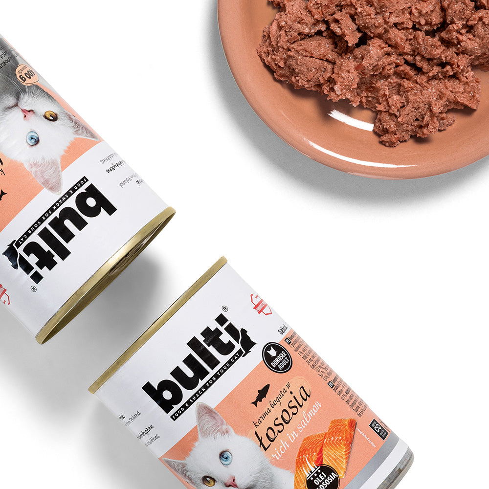 BULTI ŁOSOŚ - mokra karma dla kota, puszka 400g