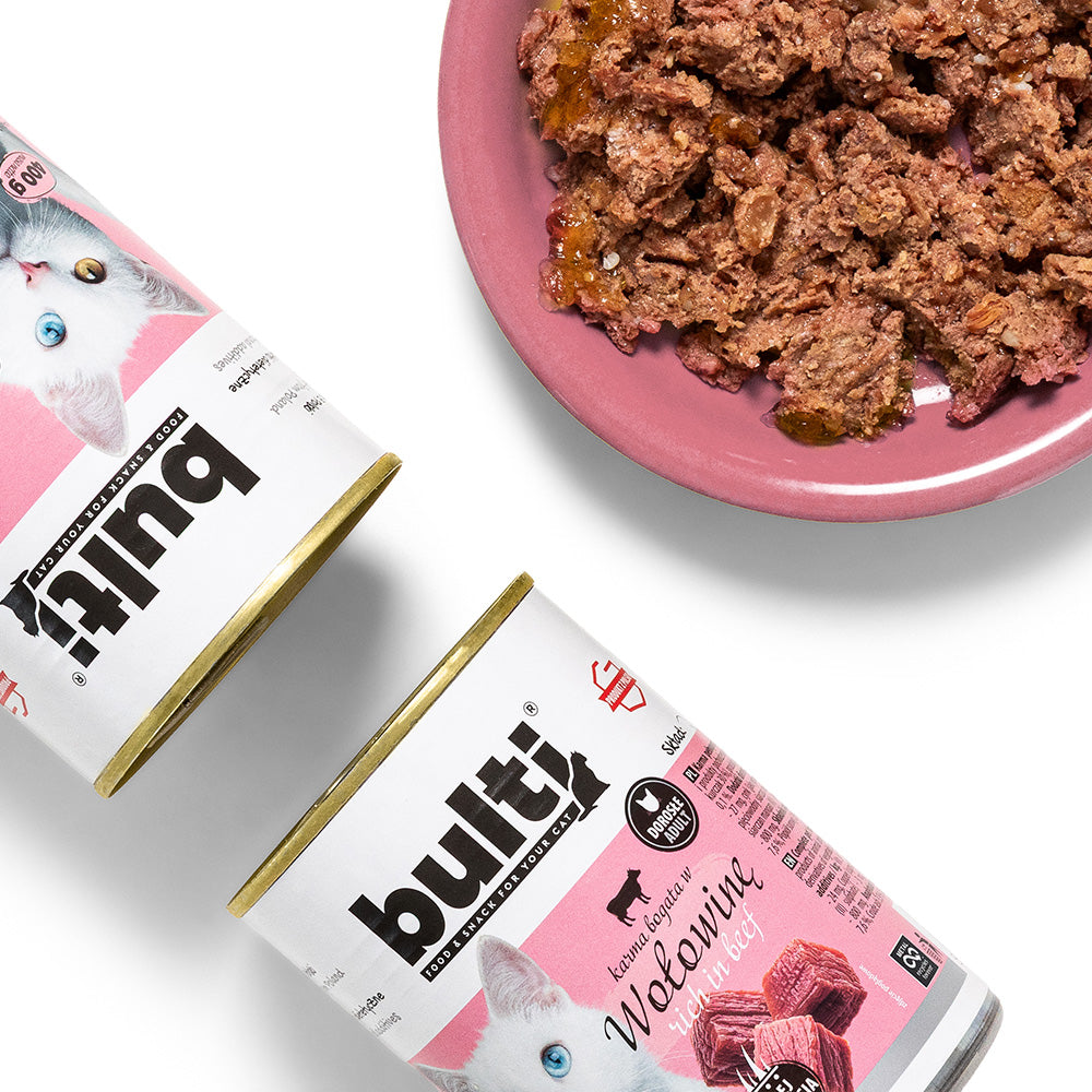 BULTI WOŁOWINA - mokra karma dla kota, puszka 400g