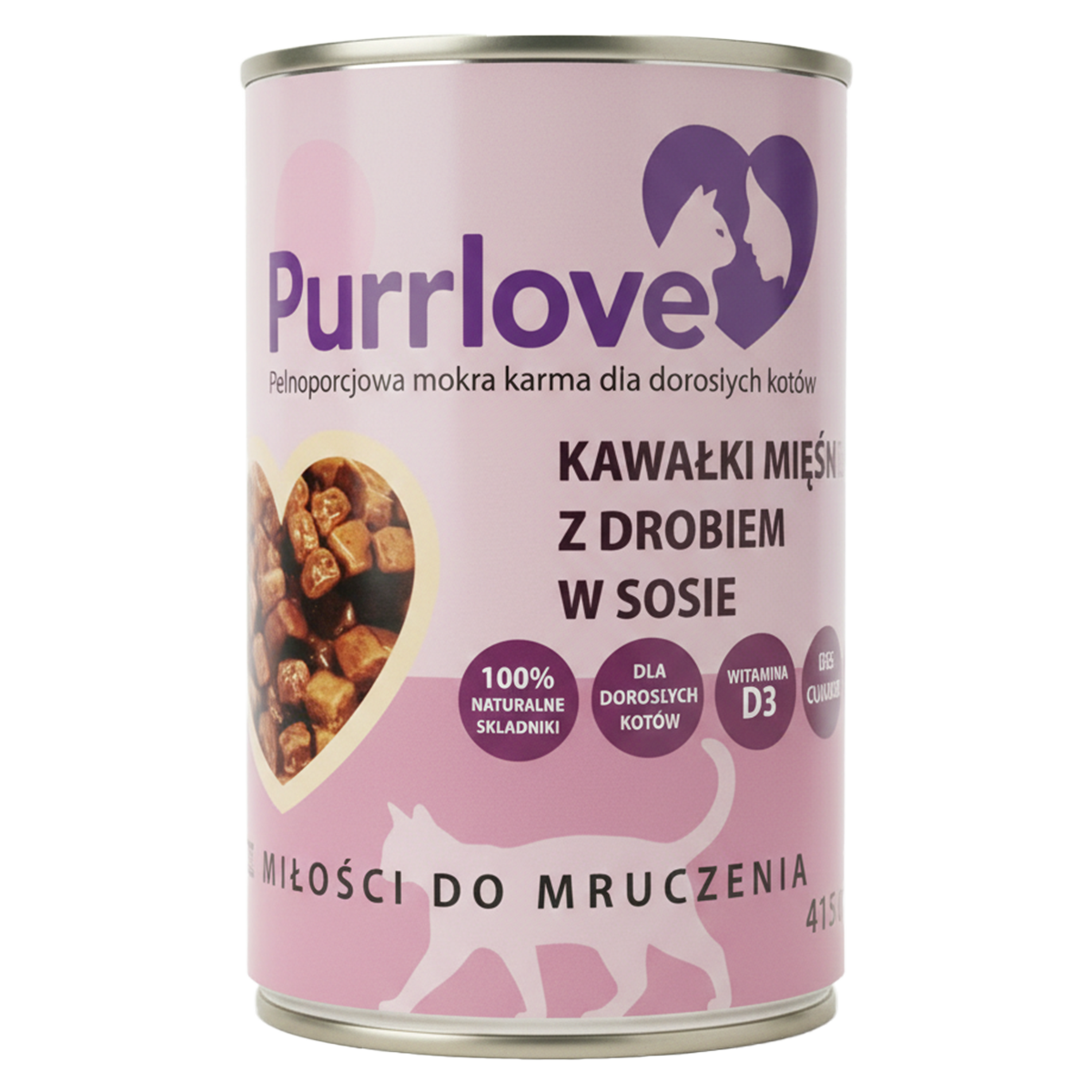 Purrlove kawałki mięsne z drobiem w sosie 415g