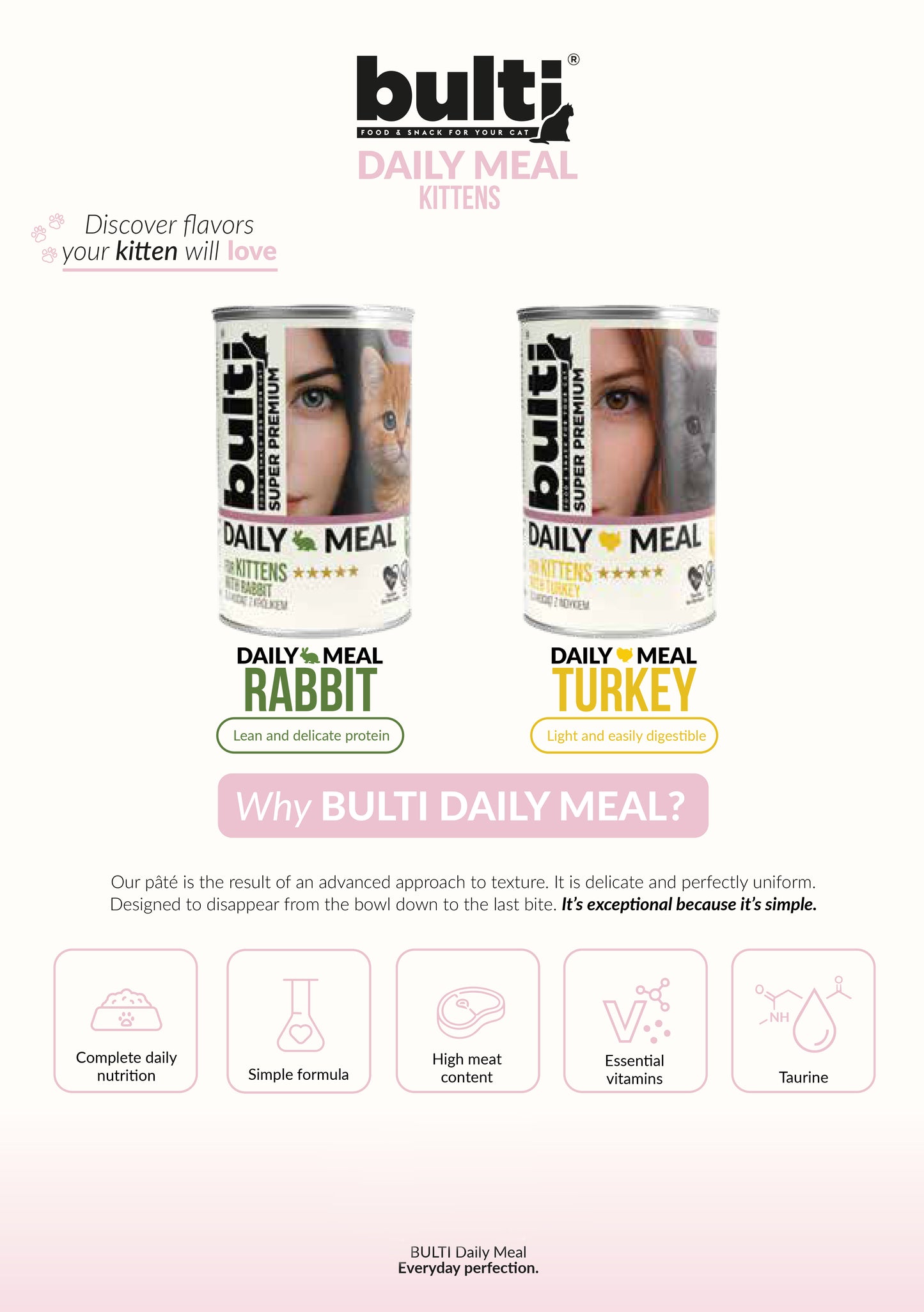 BULTI Daily Meal Kitten mokra karma dla kociąt Królik 400g