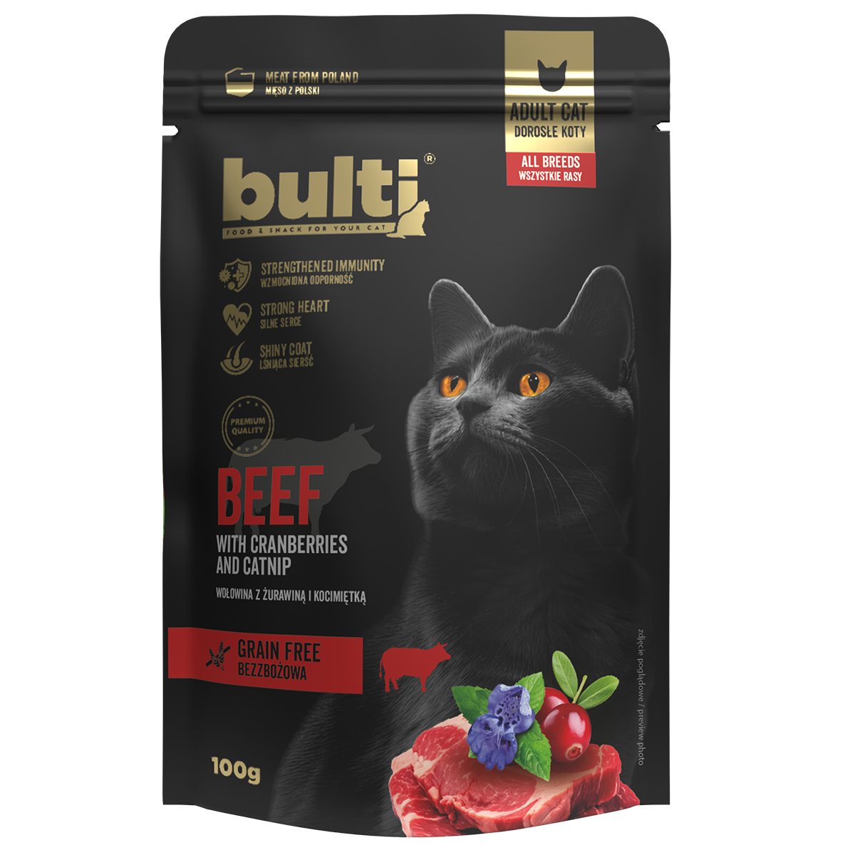 Bulti superfood wołowina z żurawiną kocimiętką 10x100g