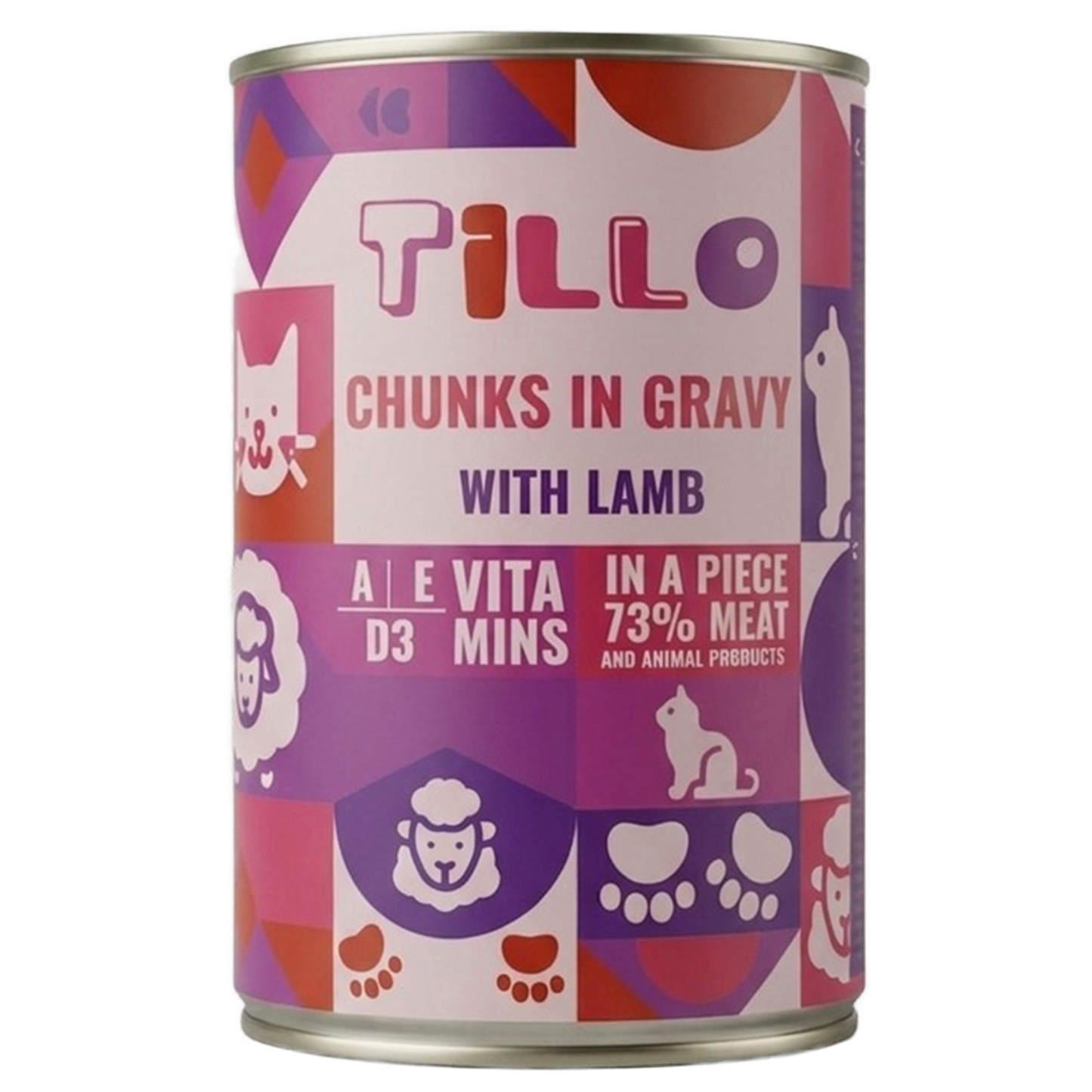 TILLO Chunky mokra karma dla kota Jagnięcina puszka 415g Kawałki w sosie
