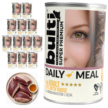 BULTI Daily Meal Adult mokra karma dla kota gęś, puszka 12 x 400g