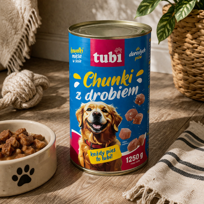Drób kawałki chunki puszka 1250g tubi