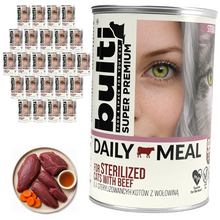 BULTI Daily Meal Sterilized mokra karma dla kota wołowina z kurczakiem, puszka 24 x 400g