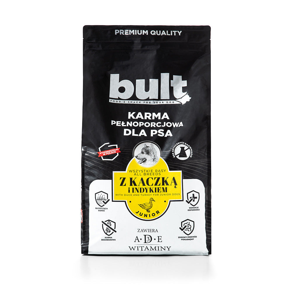 BULT sucha karma dla psa kaczka i indyk, dla szczeniąt