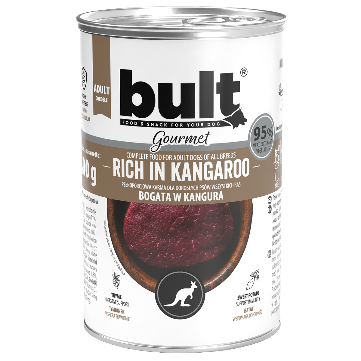 BULT Gourmet mokra karma dla psa Bogata w Kangura puszka 400g