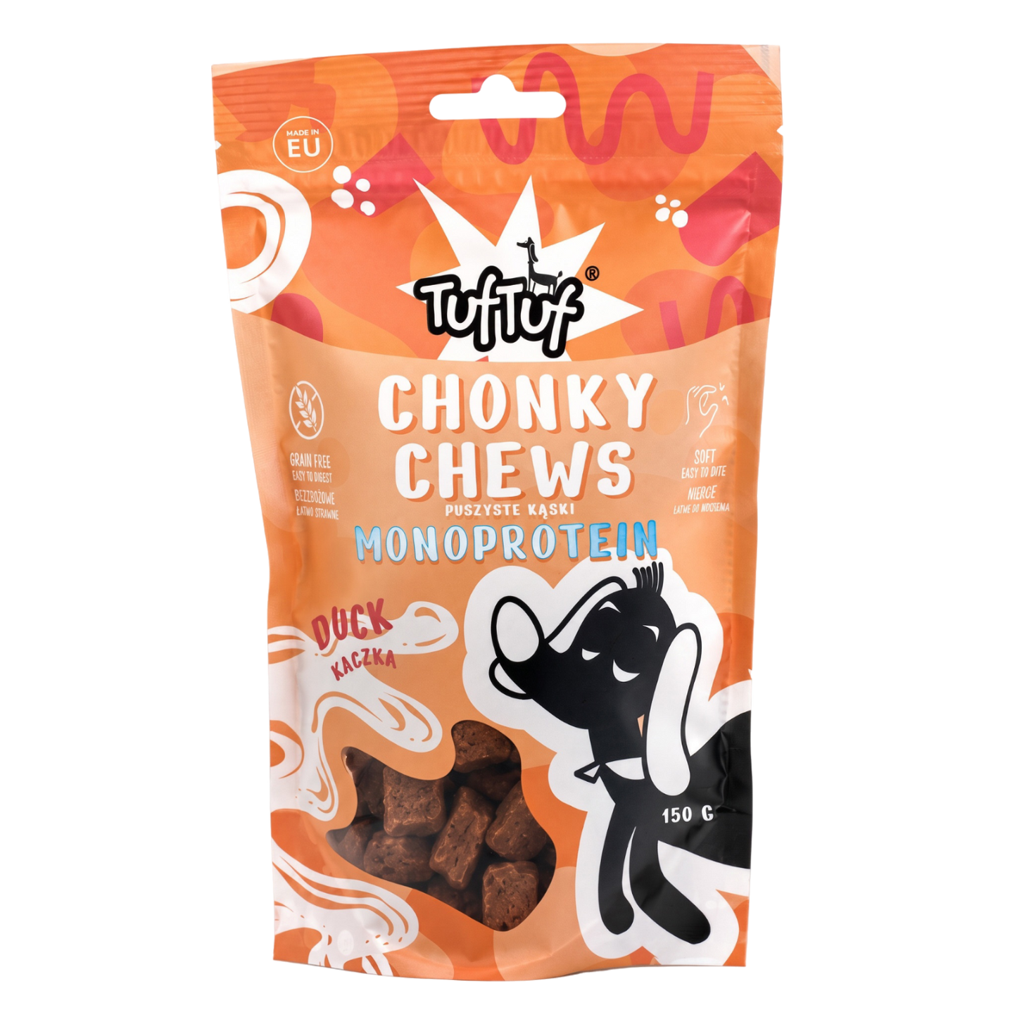 TufTuf Chonky Chews przysmak dla psa Kaczka 150g