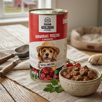Puszka Wiejska wołowina kawałki w sosie 1250g
