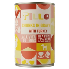 TILLO Chunky mokra karma dla psa Indyk puszka 415g Kawałki w sosie
