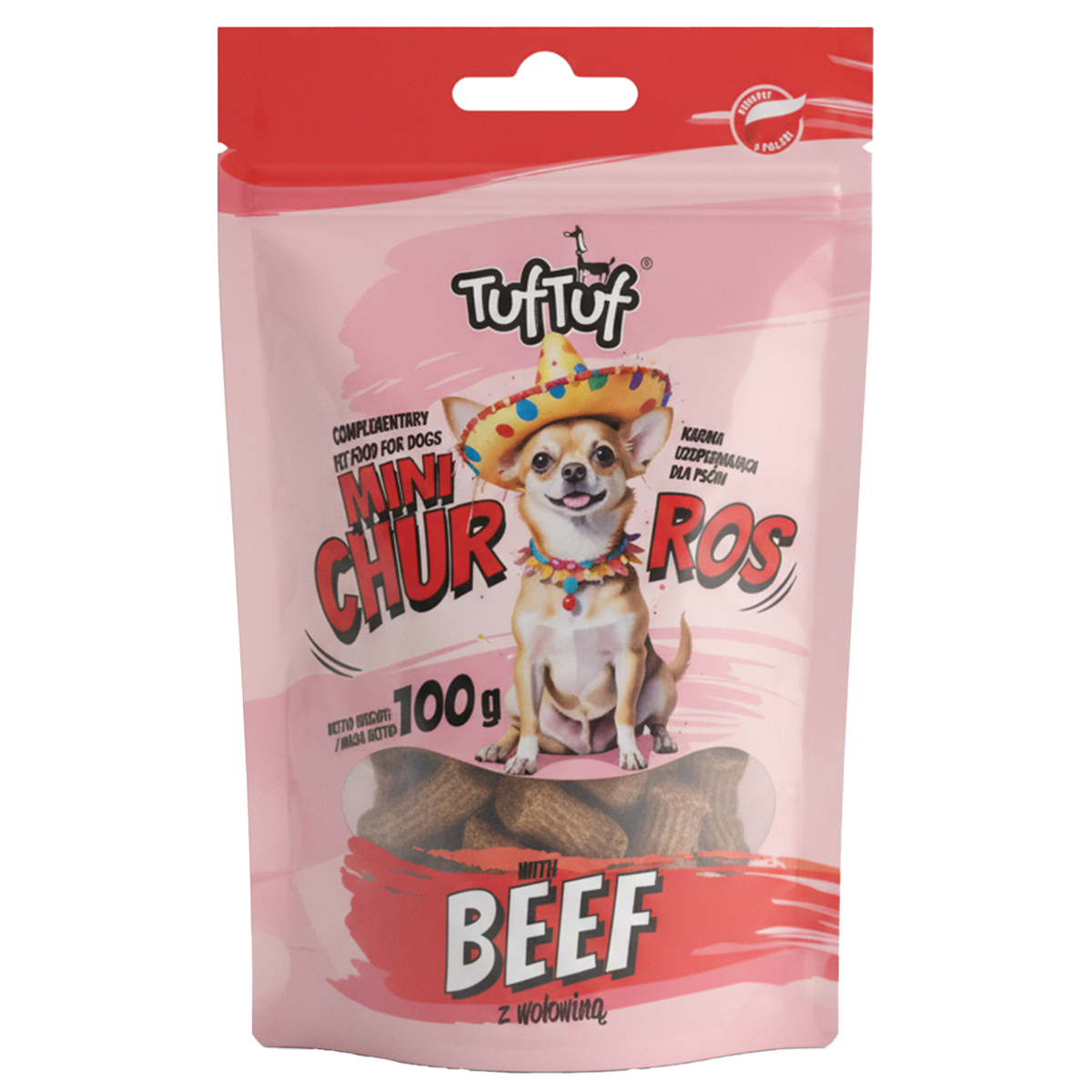 TufTuf mini churros z wołowiną 100g