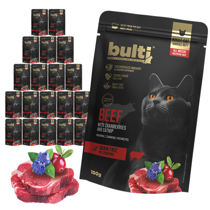 Bulti superfood wołowina z żurawiną kocimiętką 20x100g