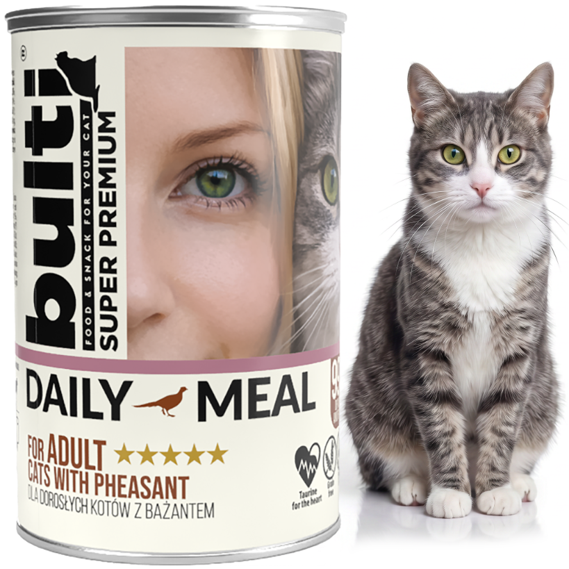 BULTI Daily Meal Adult mokra karma dla kota bażant, puszka 24 x 400g