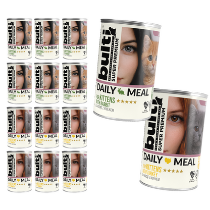 BULTI Daily Meal Kitten mokra karma dla kociąt mix smaków, puszka 12 x 400g