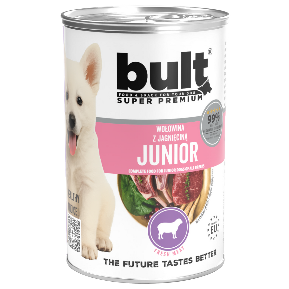 BULT JUNIOR mokra karma dla szczeniąt wołowina z jagnięciną, puszka 6 x 400g