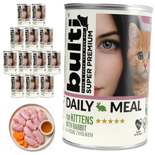 BULTI Daily Meal Kitten mokra karma dla kociąt królik, puszka 12 x 400g