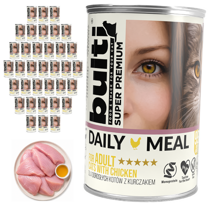 BULTI Daily Meal Adult mokra karma dla kota kurczak, puszka 36 x 400g