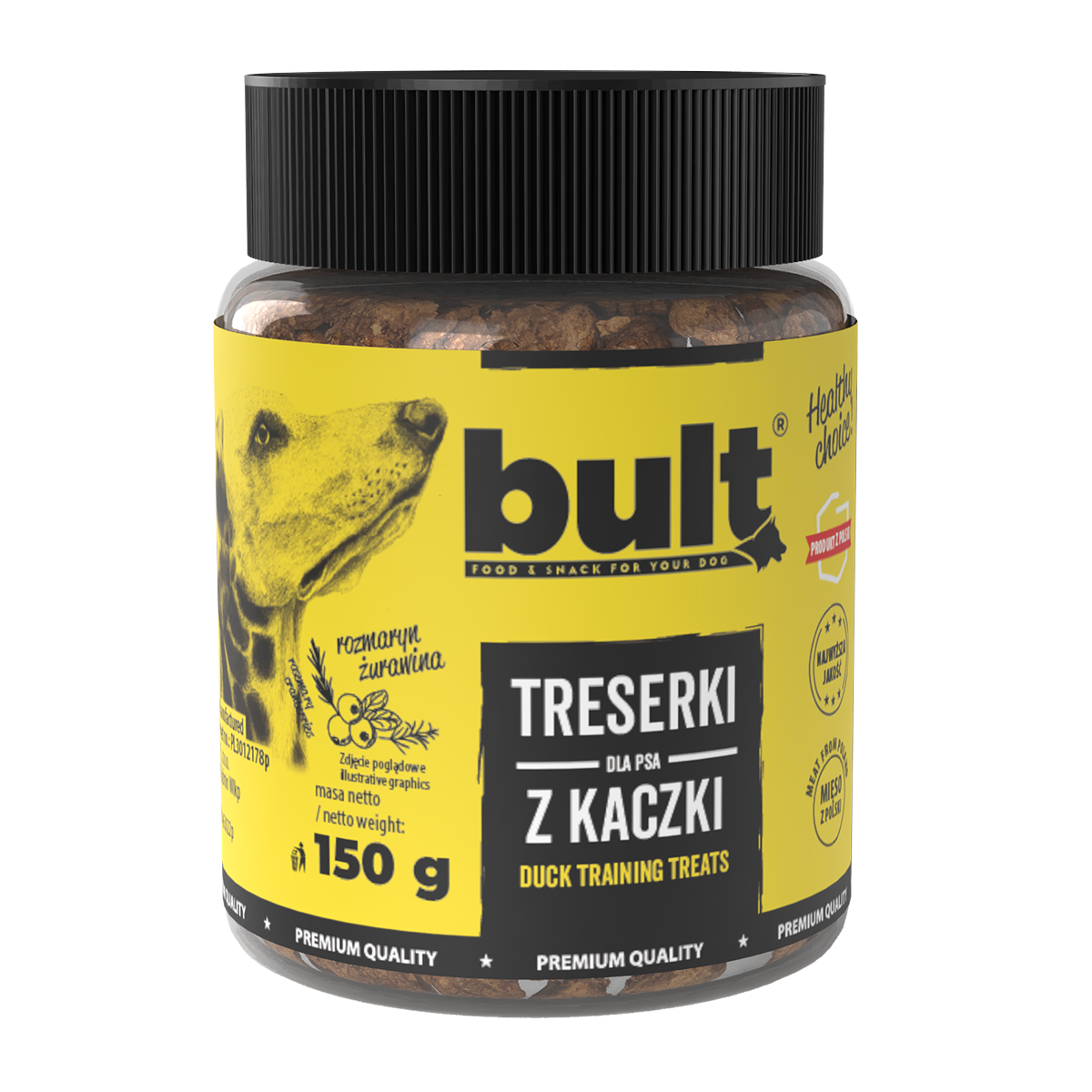 BULT TRENERKI KACZKA Z ŻURAWINĄ - przysmak dla psa 150g