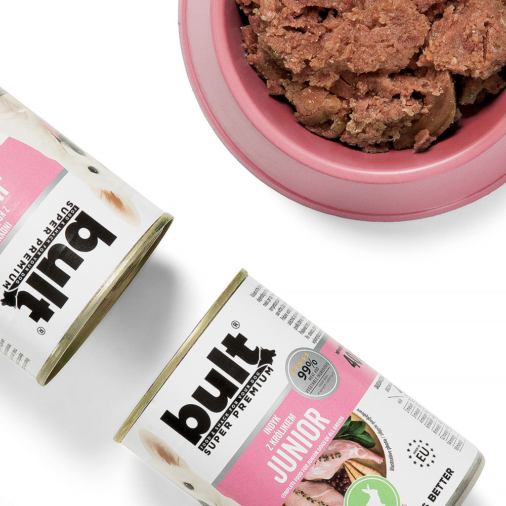 BULT JUNIOR INDYK Z KRÓLIKIEM mokra karma dla szczeniąt - puszka 400g