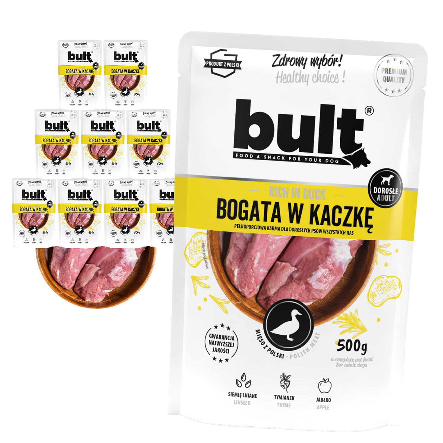 Bult – saszetka mielonka kaczka zestaw 10x500g