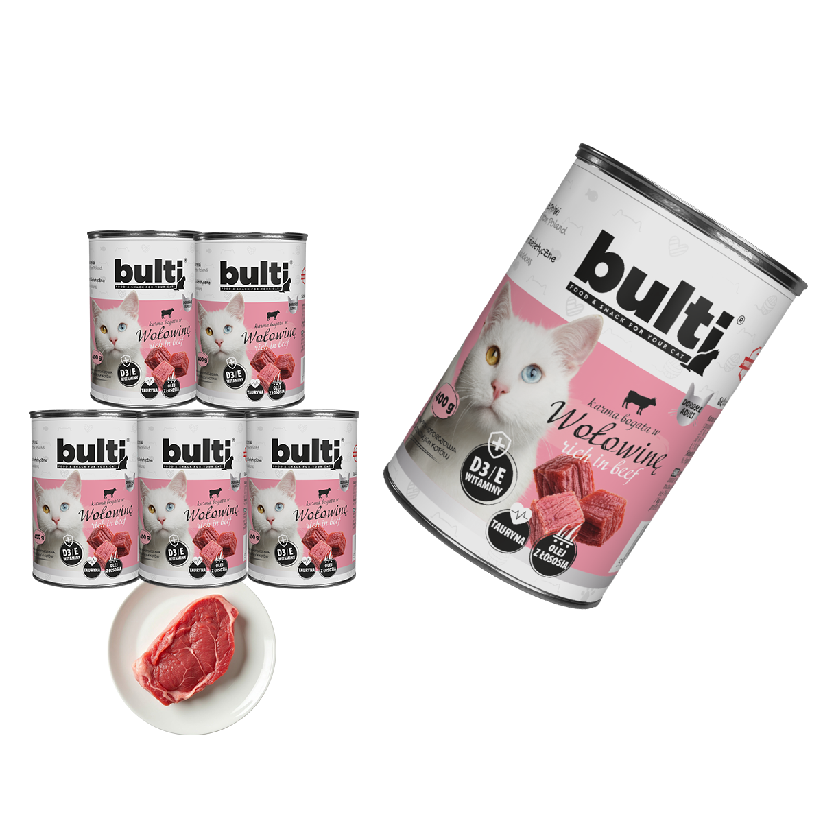 Bulti puszka mielonka z wołowiną Zestaw 6x400g