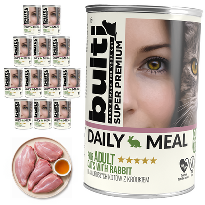 BULTI Daily Meal Adult mokra karma dla kota królik, puszka 12 x 400g