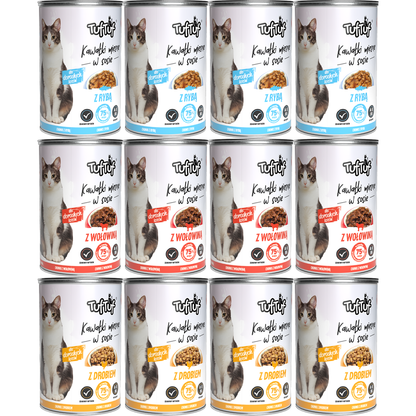 TufTuf puszka kawałki mięsne Mix smaków Zestaw 12x415g