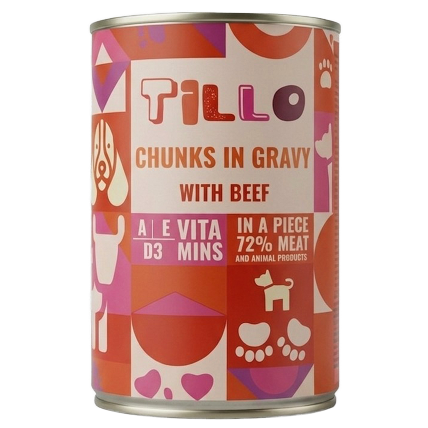 TILLO Chunky Kawałki w sosie dla psa Wołowina - puszka 415g
