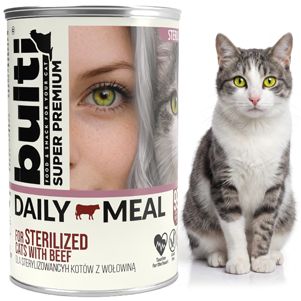 BULTI Daily Meal Sterilized mokra karma dla kota mix smaków, puszka 36 x 400g