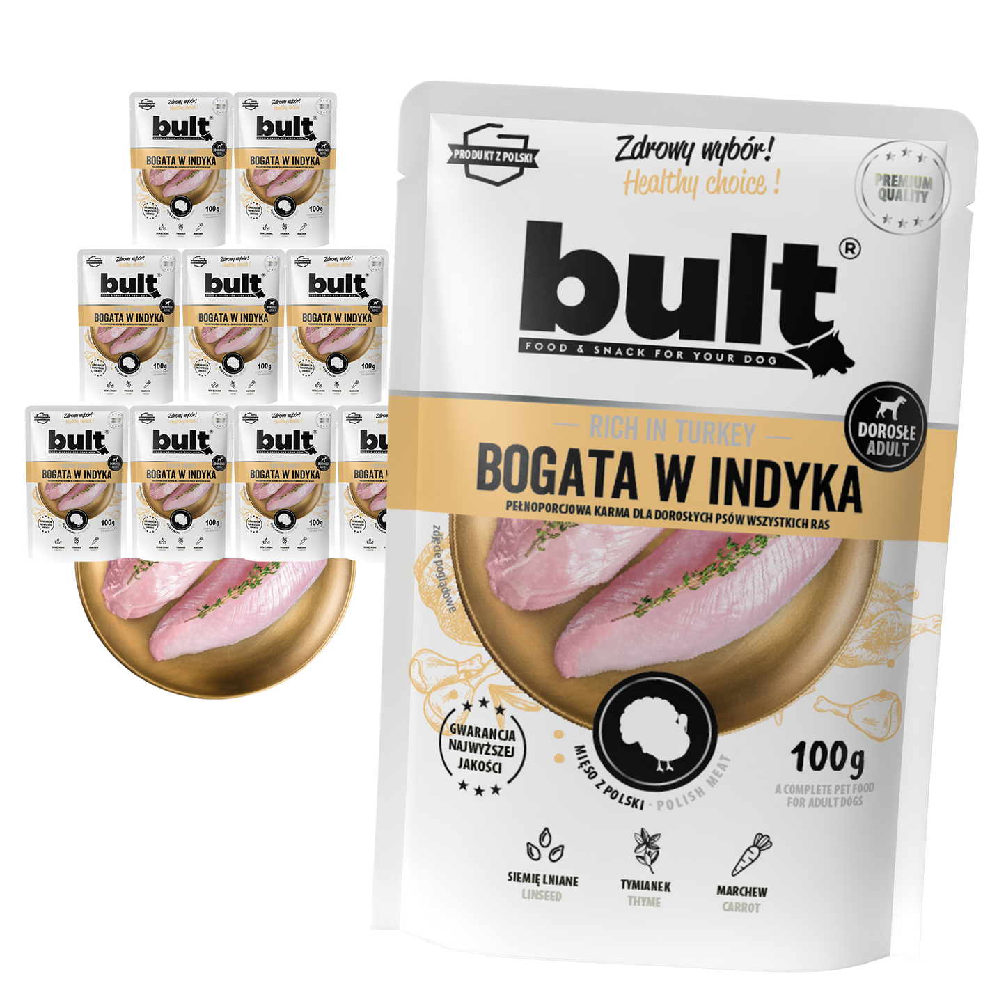 BULT MIELONKA BOGATA W INDYKA - saszetka 10x100g