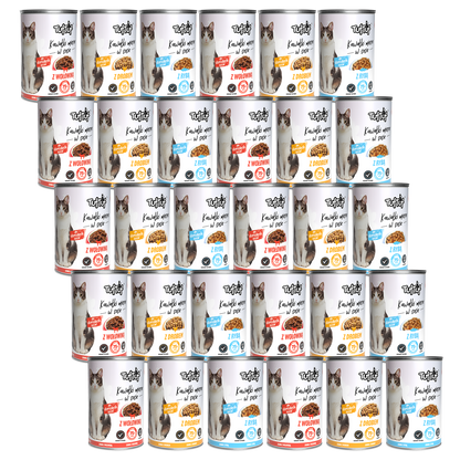 TufTuf puszka kawałki mięsne Mix smaków Zestaw 30x415g