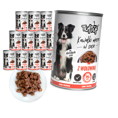 TufTuf puszka kawałki mięsne z wołowiną Zestaw 12x415g