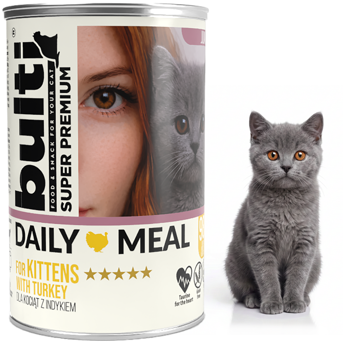BULTI Daily Meal Kitten mokra karma dla kociąt mix smaków, puszka 24 x 400g