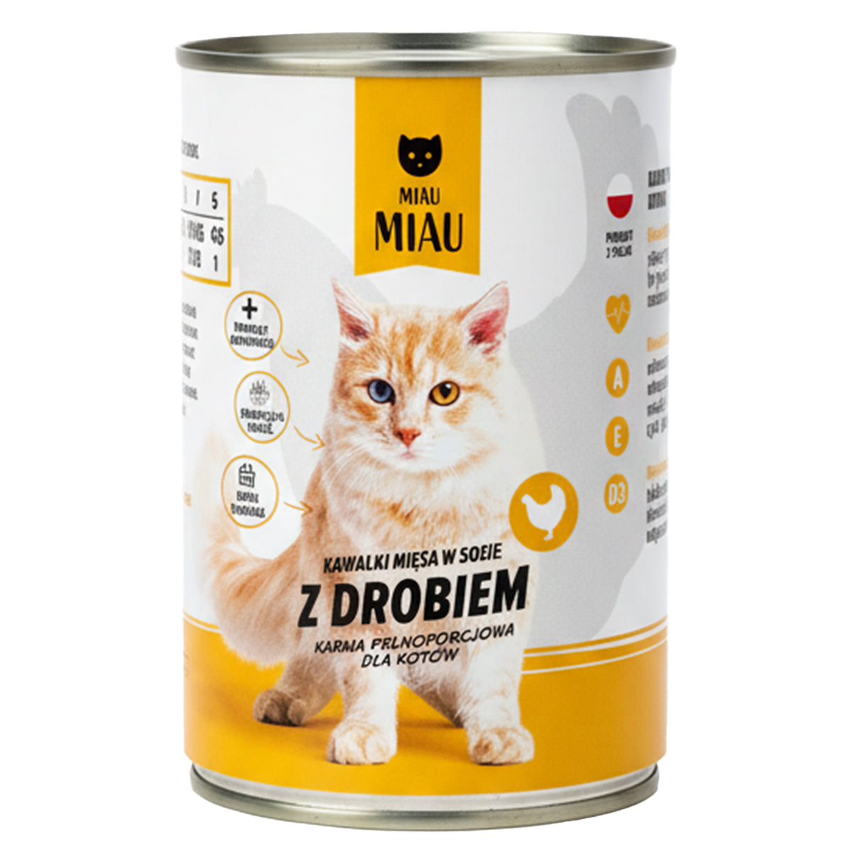 KARMA MOKRA DLA KOTA MIAU MIAU PUSZKA BOGATA W DRÓB 6x415G
