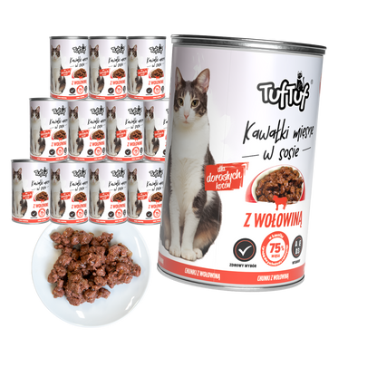 TufTuf puszka kawałki mięsne z wołowiną 12x415g