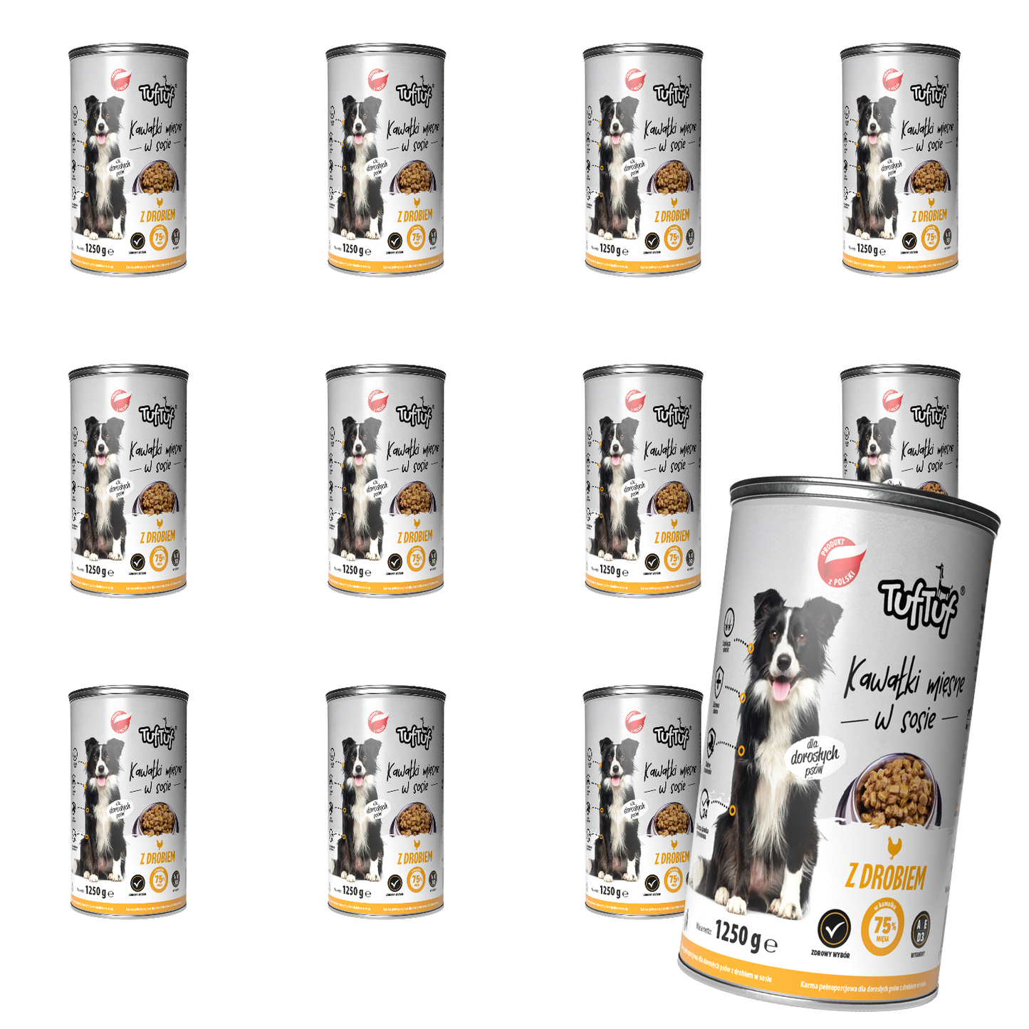 TufTuf – drób kawałki w sosie 12x1250g