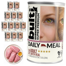 BULTI Daily Meal Adult mokra karma dla kota cielęcina, puszka 12 x 400g