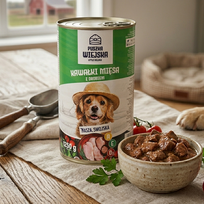 Puszka Wiejska drób kawałki w sosie 1250g