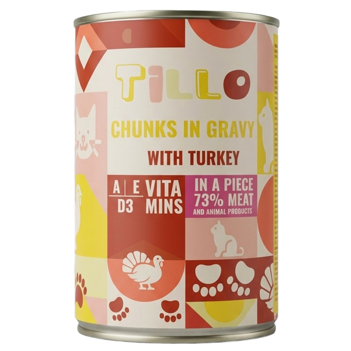 TILLO Chunky mokra karma dla kota Indyk puszka 415g Kawałki w sosie