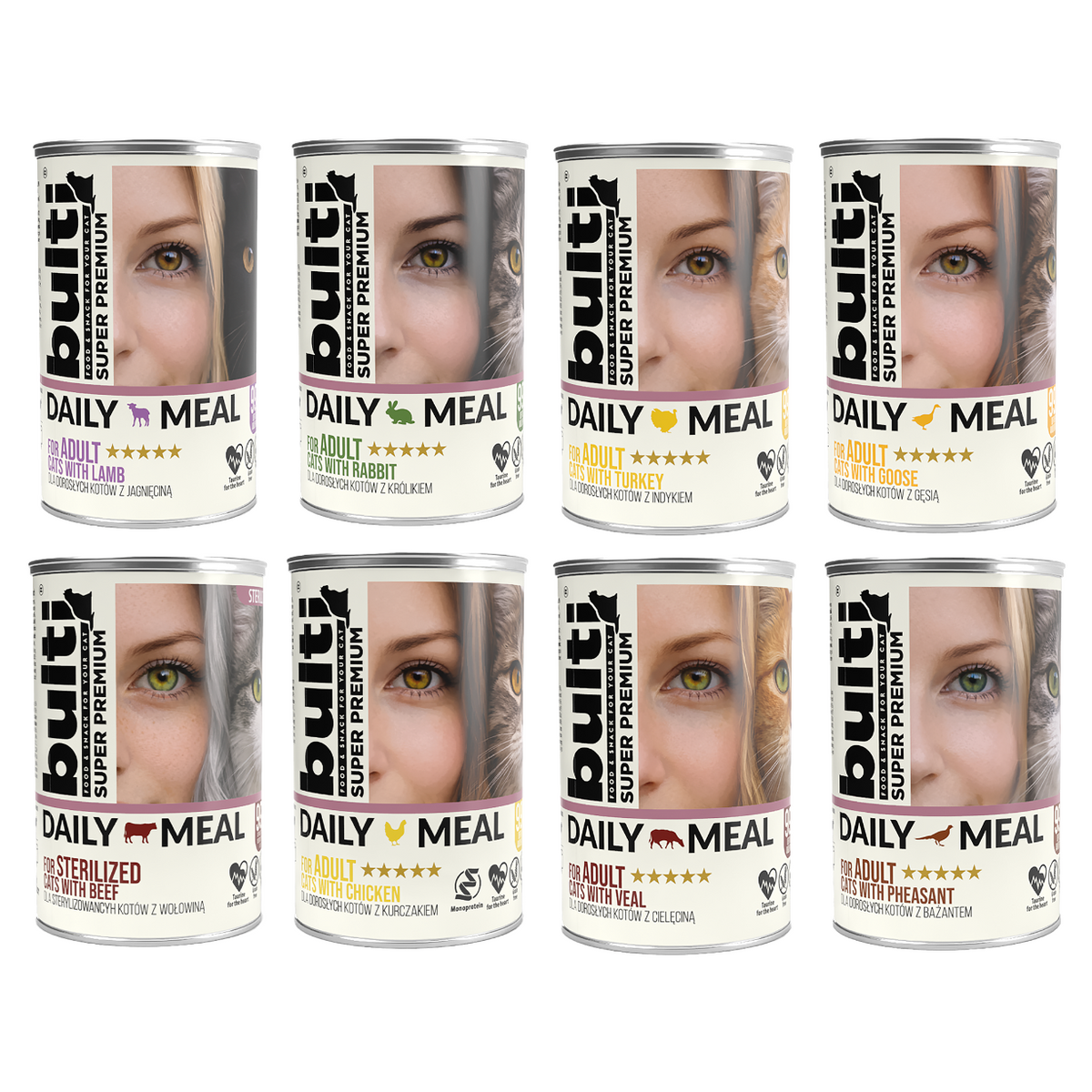 BULTI Daily Meal Adult mokra karma dla kota mix smaków, puszka 12 x 400g