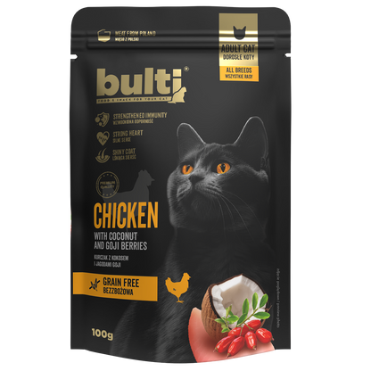 Bulti superfood kurczak z kokosem i jagodami 10x100g