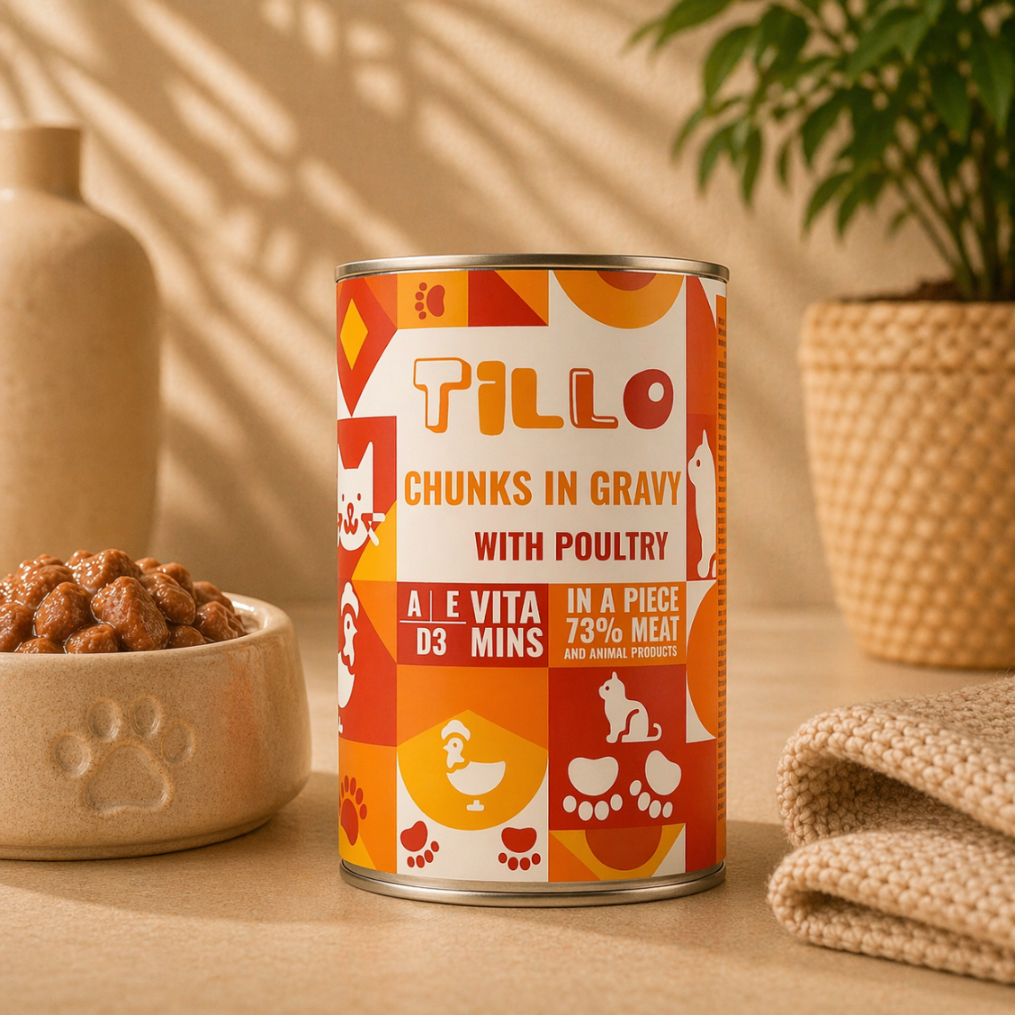TILLO CHUNKY DRÓB - Kawałki w sosie dla kota puszka 415g