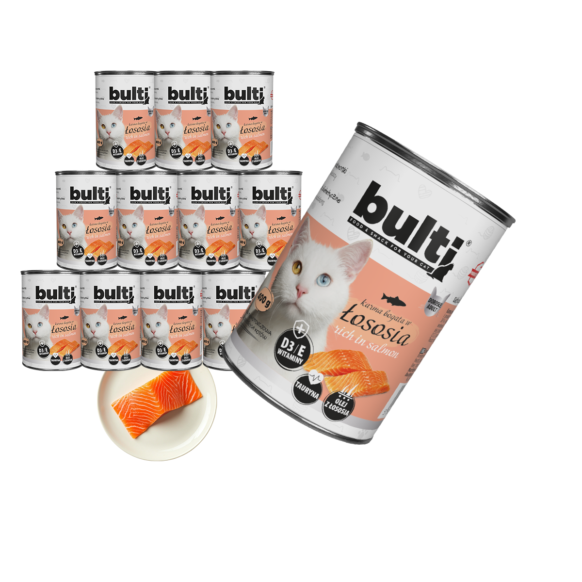 Bulti puszka mielonka z łososiem Zestaw 12x400g