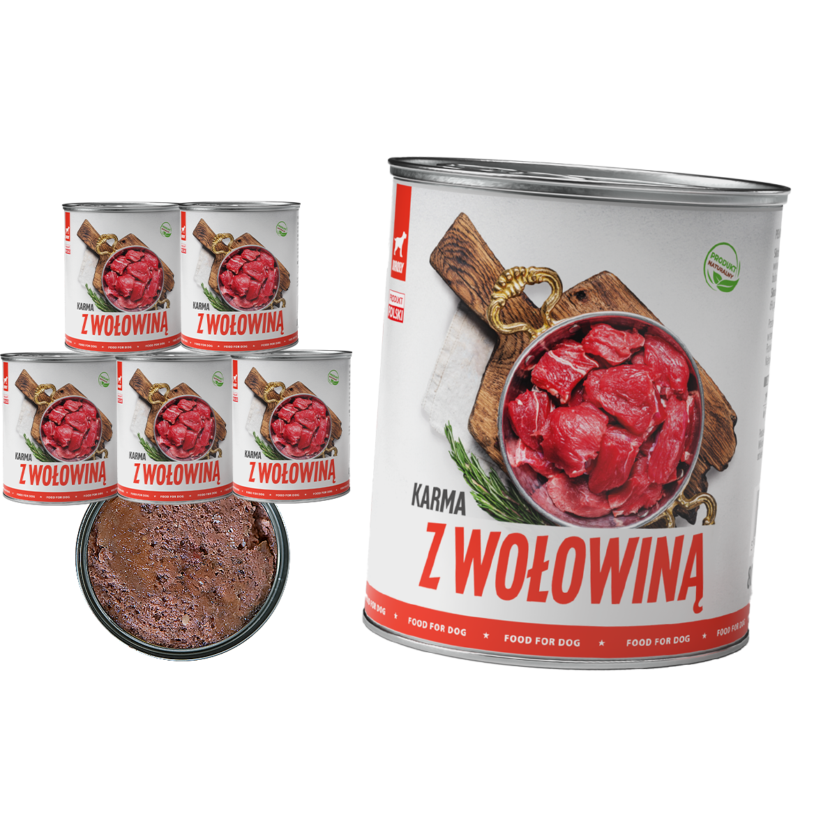TufTuf puszka mielonka z wołowiną Zestaw 6x800g